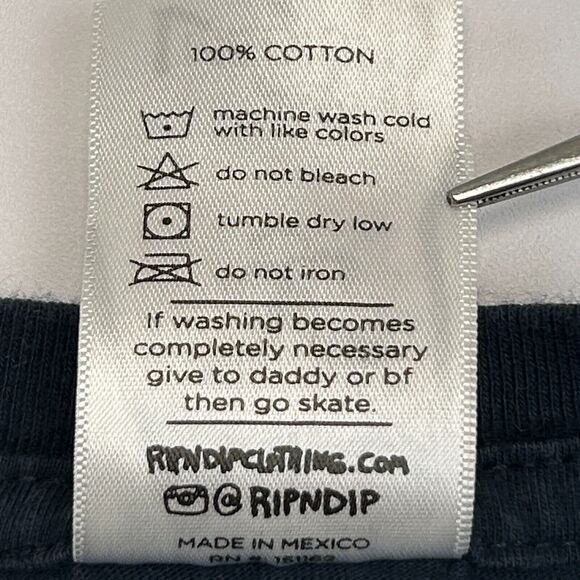 RIPNDIP Same Sh*t Different Day T Shirt Unisex Small Skater Skating Alien Black - Picture 7 of 8